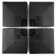 Four stackable black HDPE plates for a 20L cantilever offset patio umbrella base, designed for easy transport and.