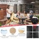 4-piece cantilever offset patio umbrella base with refillable reservoir, made of HDPE, suitable for outdoor use.