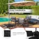 4-Piece 20L cantilever offset patio umbrella base with stackable design and spouts for easy filling, ideal for outdoor.