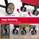 Folding shopping cart with 360° rotating EVA wheels, designed for smooth mobility on various surfaces.