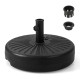 Heavy-duty 20-inch round umbrella base stand with fillable reservoir, suitable for 1.5"/1.9" pole diameters, for patio.