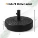 Heavy-duty 20-inch round umbrella base stand with a fillable reservoir for stability, designed for patio and garden use.