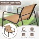Patio chair with breathable fabric and ergonomic design, featuring a sturdy metal frame for outdoor relaxation.