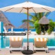 Fillable round umbrella base stand in black, designed for stability with a large reservoir, ideal for patio and.