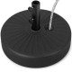 Fillable round umbrella base stand in black, 19.5 inches, made of durable HDPE, designed for stability in outdoor.