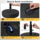 Fillable round umbrella base stand with a large reservoir, designed for stability in outdoor settings like gardens and.