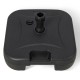 Fillable patio umbrella base in black, designed for 1.5-inch poles, made of durable HDPE, ideal for outdoor stability.