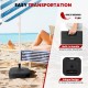 Fillable black patio umbrella base with handle, designed for 1.5-inch poles, lightweight at 4 lbs, ideal for outdoor.