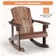 Outdoor wooden kid Adirondack rocking chair with slatted seat, made from fir wood, suitable for ages 3+, dimensions.