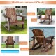 Outdoor wooden kid Adirondack rocking chair in coffee color, featuring a slatted seat for comfort, perfect for garden.
