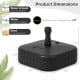Patio fillable umbrella base in black, designed for 1.5-inch poles, holds water or sand for stability, ideal for.