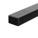 Close-up of the black metal frame of the Full/Queen Industrial Bed Frame, featuring a sleek design for easy assembly.