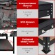 48-inch black workbench with pegboard, two drawers, and thickened metal frame for stable tool organization.