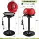 Portable electric BBQ grill in red and black with removable non-stick rack, perfect for outdoor cooking and gatherings.