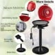 Portable electric BBQ grill in black and red with removable non-stick rack, ideal for outdoor cooking and easy cleaning.