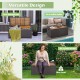 Outdoor storage bench with acacia wood lid, 45-gallon capacity, versatile as a coffee table or patio bench.