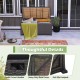 Outdoor storage bench with acacia wood lid, 45-gallon capacity, cut-out handles, and anti-slip footpads for patio use.
