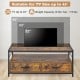 Rustic brown coffee table with 2 drawers and open shelf, suitable for TVs up to 45 inches, offering ample storage space.