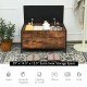 Entryway flip top ottoman stool with padded seat, durable wood and steel frame, offers extra storage space for sundries.