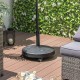 Outdoor umbrella base with wheels and handles, made of durable resin, suitable for 38/48 mm umbrella poles, ideal for.