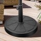 Round 31LBS outdoor umbrella base with a flower-shaped design, made of durable resin, suitable for various patio.