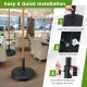 Round 31LBS outdoor umbrella base with a rustproof metal pole, featuring easy installation for patio and garden use.