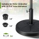 Round 31LBS outdoor umbrella base with a 1.5"/1.9" pole adapter, made of durable resin for patio and garden use.