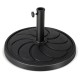 Round 40LBS outdoor umbrella base with a flower pattern, made of durable resin and featuring a rustproof metal pole.