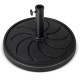 Round 40LBS outdoor umbrella base with a flower pattern, made of durable resin and equipped with a rustproof metal pole.