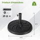 Round 40LBS outdoor umbrella base with a 21.5-inch diameter, featuring a rustproof pole and elegant flower-shaped.
