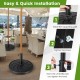 Round 40LBS outdoor umbrella base with a rustproof metal pole, featuring easy installation and elegant flower patterns.