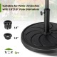 Round 40LBS outdoor umbrella base with 1.5"/1.9" adapters, made of durable resin, ideal for patios and gardens.