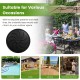 Round 40LBS outdoor umbrella base with flower patterns, made of durable resin, suitable for patio and garden use.