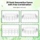 25 pack rustproof decorative garden fence set shown in various configurations, ideal for protecting plants and pets.