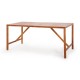 67-inch acacia wood dining table with umbrella hole, spacious for 6 people, ideal for outdoor patio gatherings.