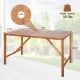 67-inch acacia wood dining table with 2-inch umbrella hole, designed for outdoor use and seating up to 6 people.