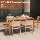 67" acacia wood dining table with umbrella hole, seating 6, featuring a spacious tabletop and elegant design for.