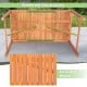 Patio rectangular dining table made of solid acacia wood with reinforced construction and umbrella hole for outdoor use.
