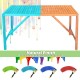 55-inch rectangular acacia wood dining table with slatted top, featuring an umbrella hole, ideal for indoor and outdoor.