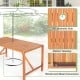 55-inch rectangular acacia wood dining table with 2" umbrella hole, slatted tabletop, and reinforced metal connectors.