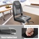 High back folding boat seat with thick padded sponge cushion, ergonomic design, and durable waterproof PVC for outdoor.