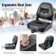Folding low back fishing boat seat in black with ergonomic backrest and thick padding for comfort and support.