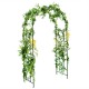 Black garden arch arbor trellis with climbing plant supports, ideal for outdoor decoration and stability.