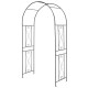 Black garden arch arbor trellis with sturdy metal frame, ideal for climbing plants and outdoor decorations.
