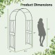 Garden arch trellis with dimensions 87" height and 47.5" width, ideal for climbing plants and outdoor decoration.
