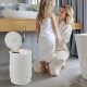 21L bathroom towel warmer in white, featuring a flip top lid, ideal for spa-like comfort and easy use at home.