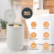 21L gray bathroom towel warmer with flip top lid, fits 2 large towels, ideal for spa-like relaxation at home.