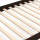 Close-up of solid wood slats in the espresso twin over twin bunk bed frame, enhancing stability and support.