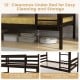 Solid wood twin over twin bunk bed frame in espresso with 12" clearance for easy cleaning and integrated ladder.