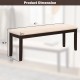 Upholstered ottoman bench with padded cushion in beige, measuring 47"x15"x18.5", perfect for entryways or living rooms.